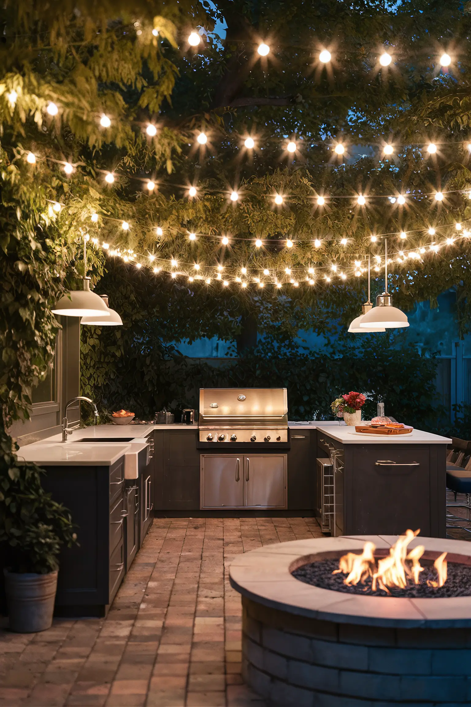Backyard Kitchen Lighting