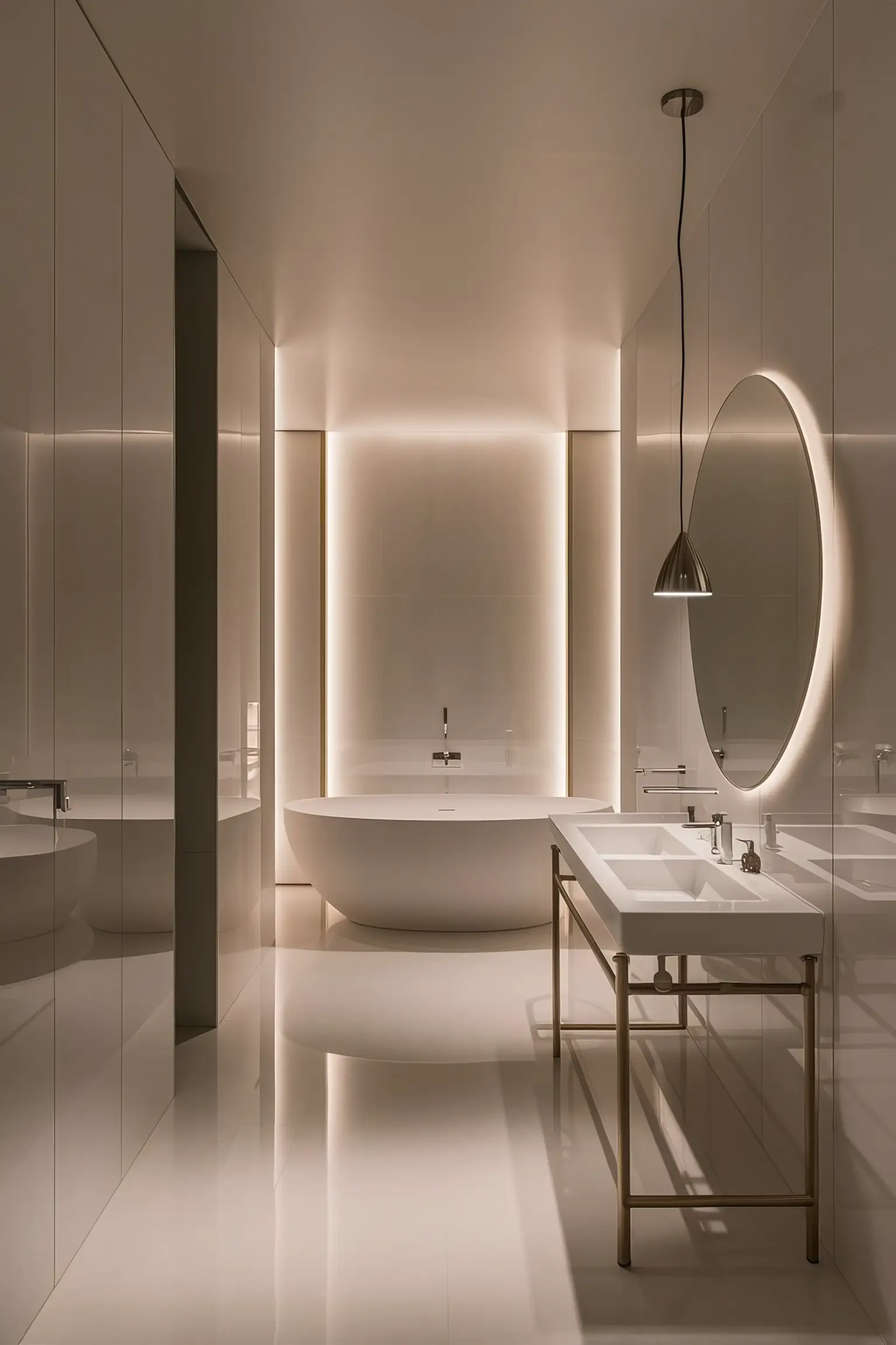 Sleek, modern bathroom with minimalist design and high-end fixtures.